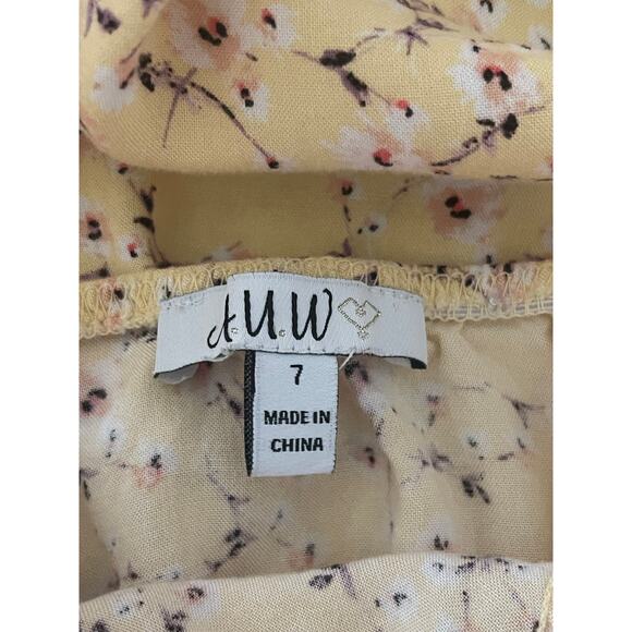 Girls AUW Summer Dress Yellow Floral Size 7 - Picture 4 of 6